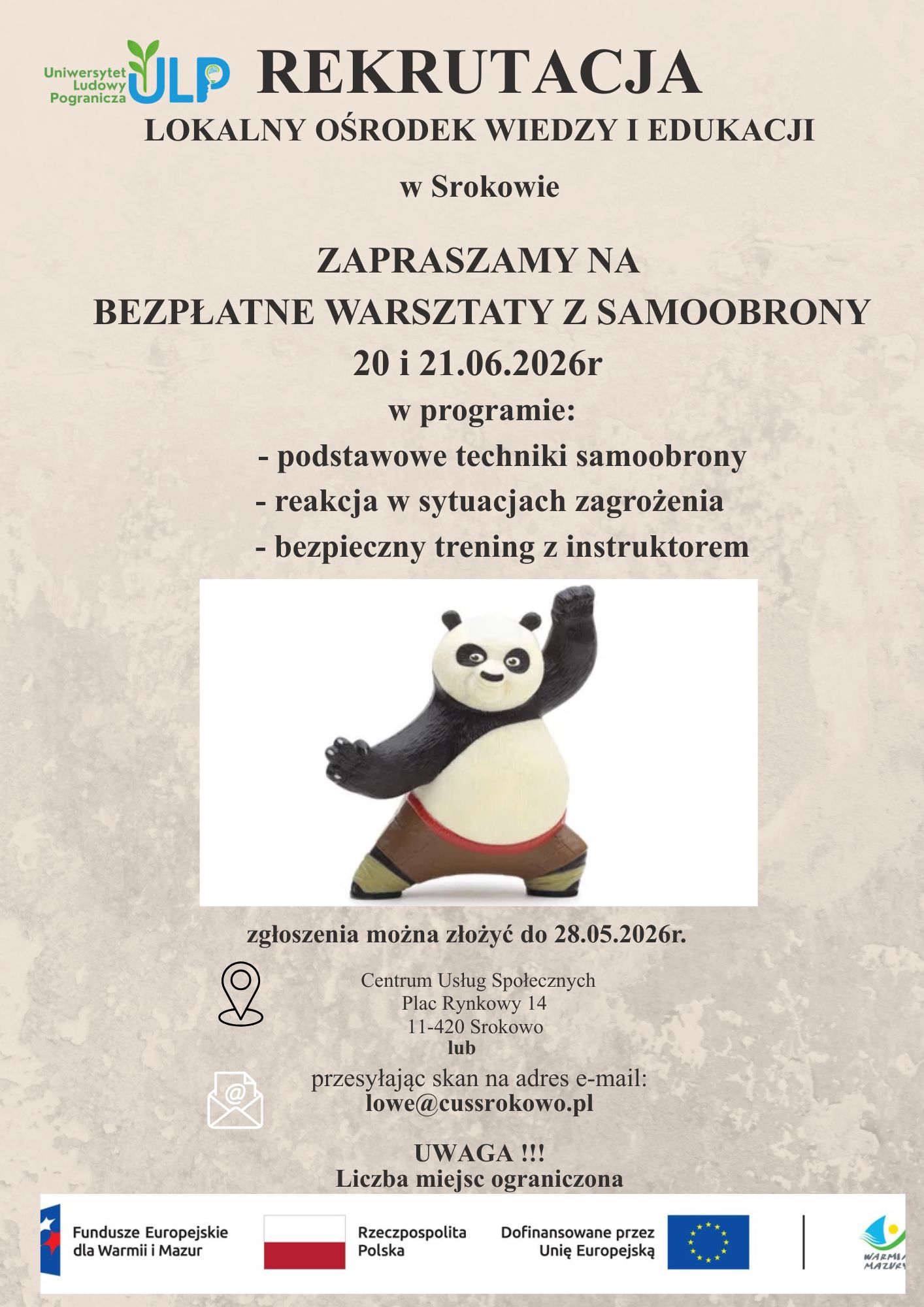 plakat informacyjny o&nbsp;warsztatach