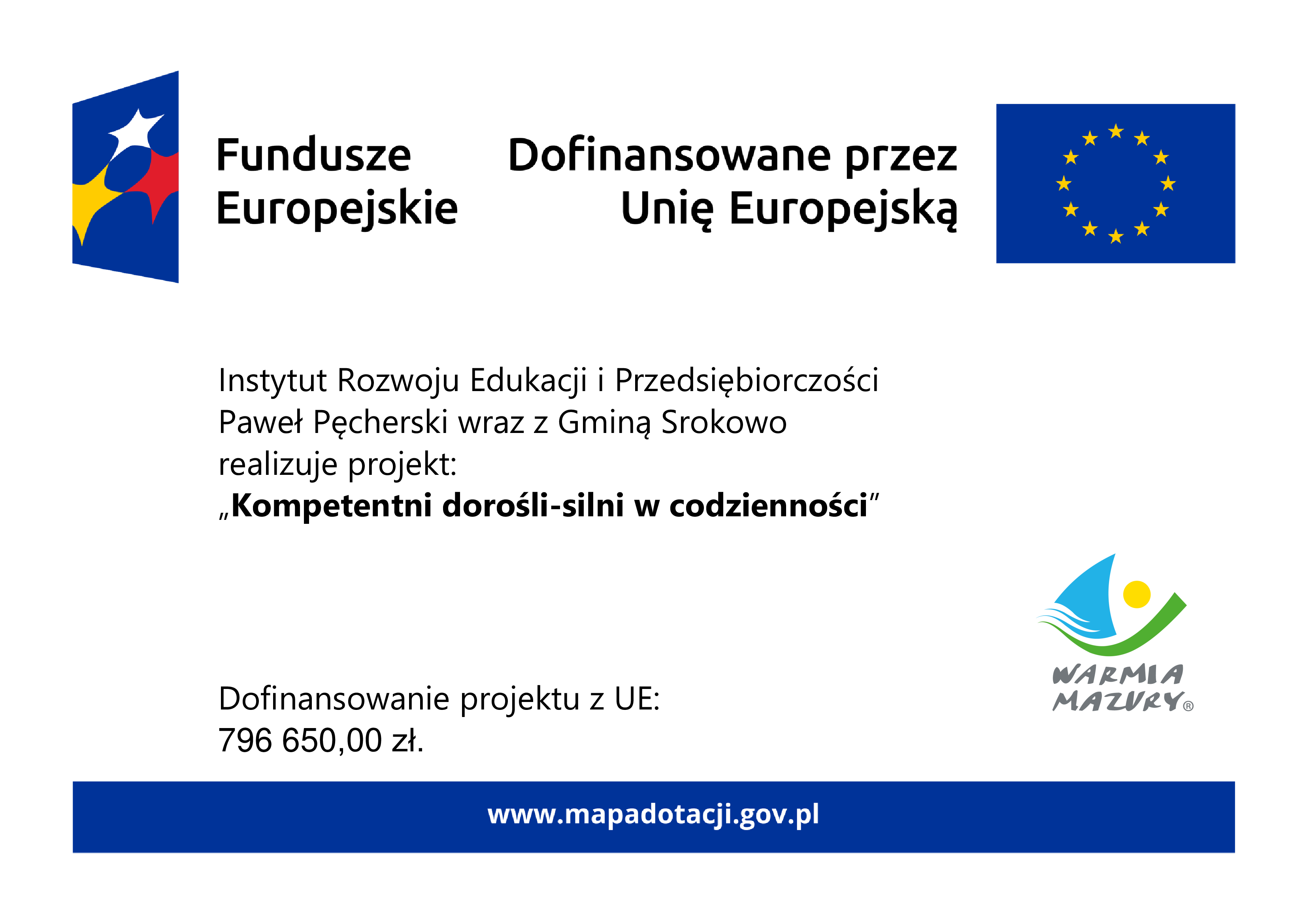 Plakat o&nbsp;projekcie  partnestwo Gmina Pęcherski