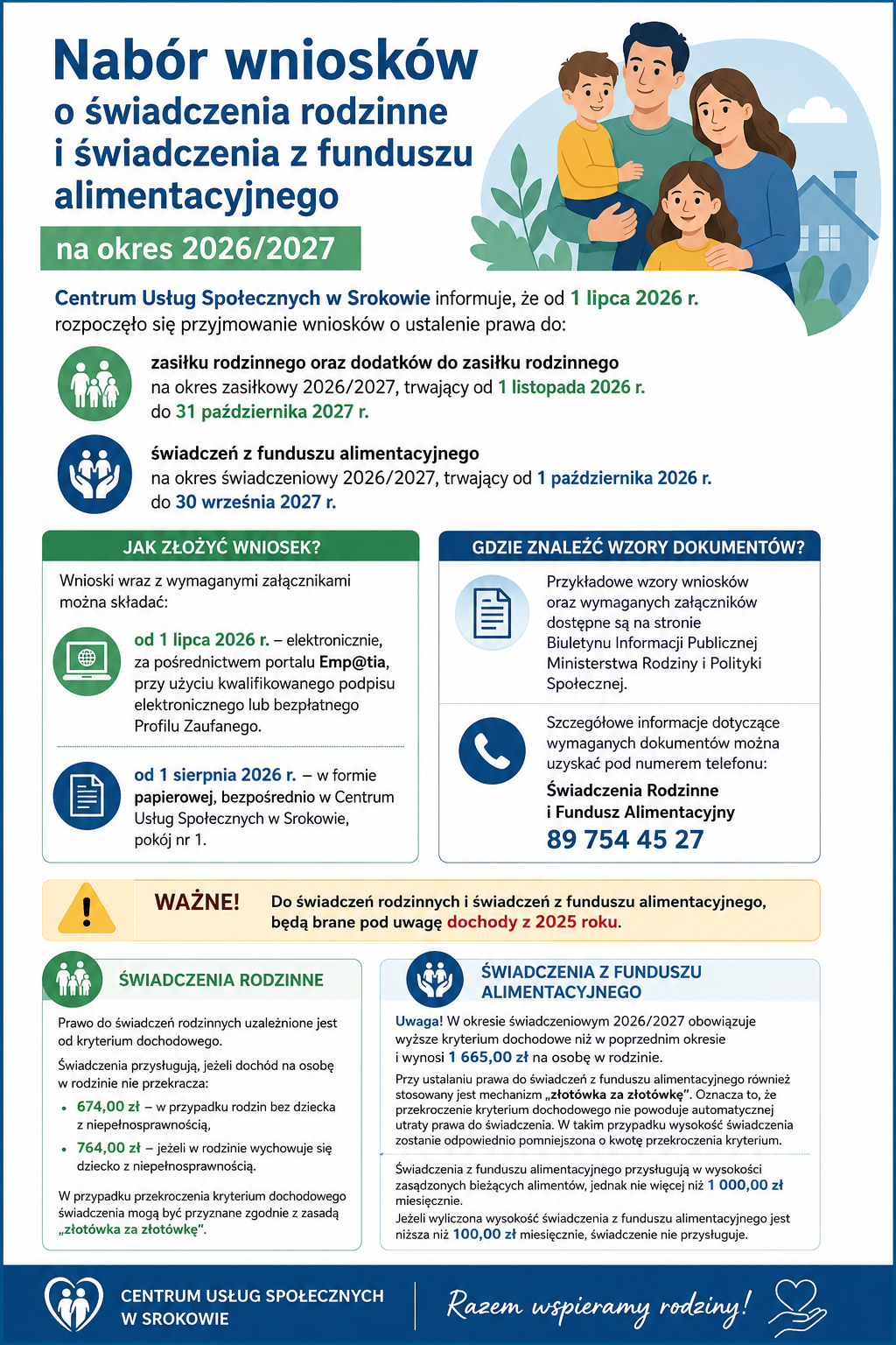 informacje świadczenia rodzinne fundusz alimetacyjny