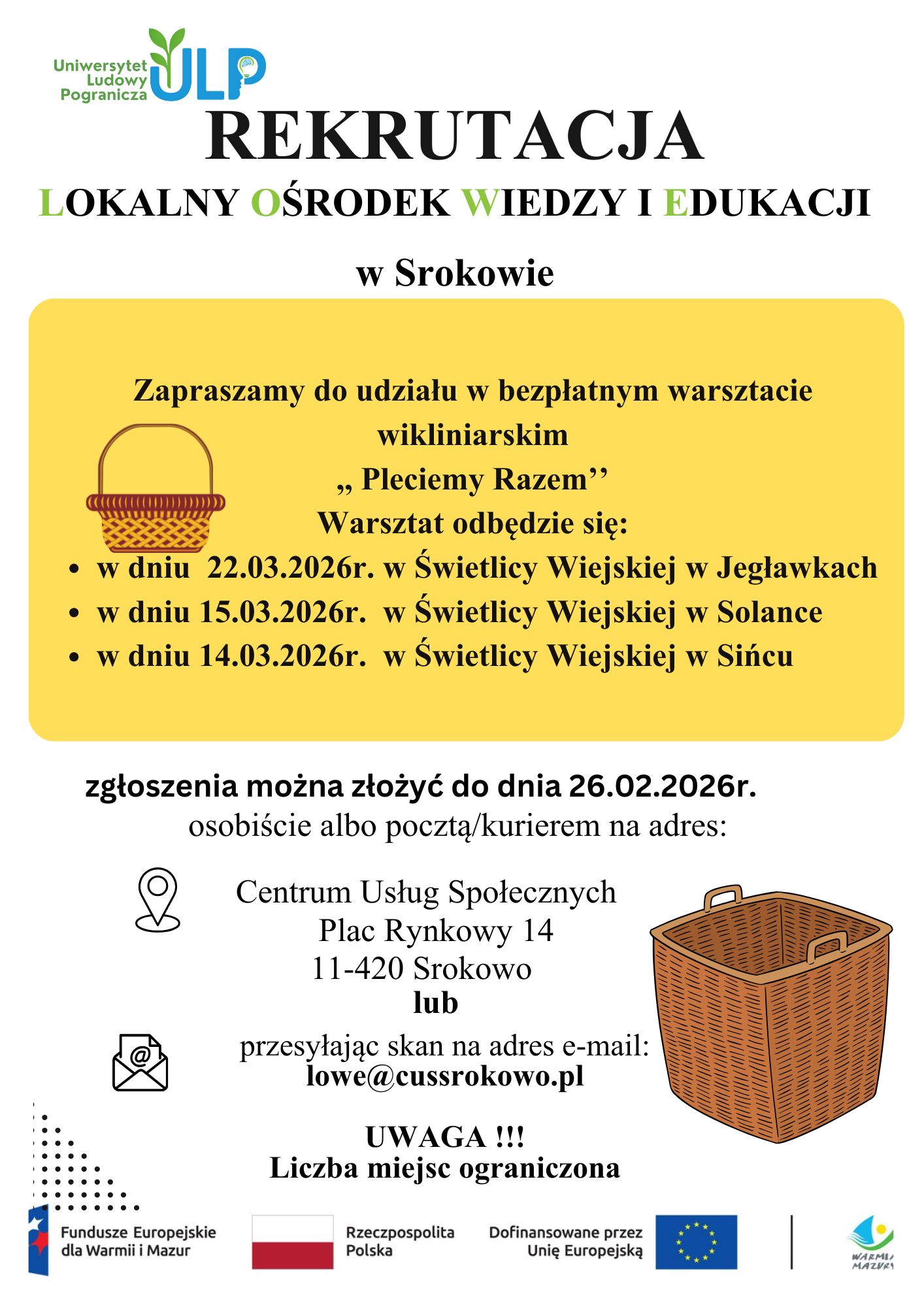 Zaproszenie na&nbsp;warsztaty wikliniarskie