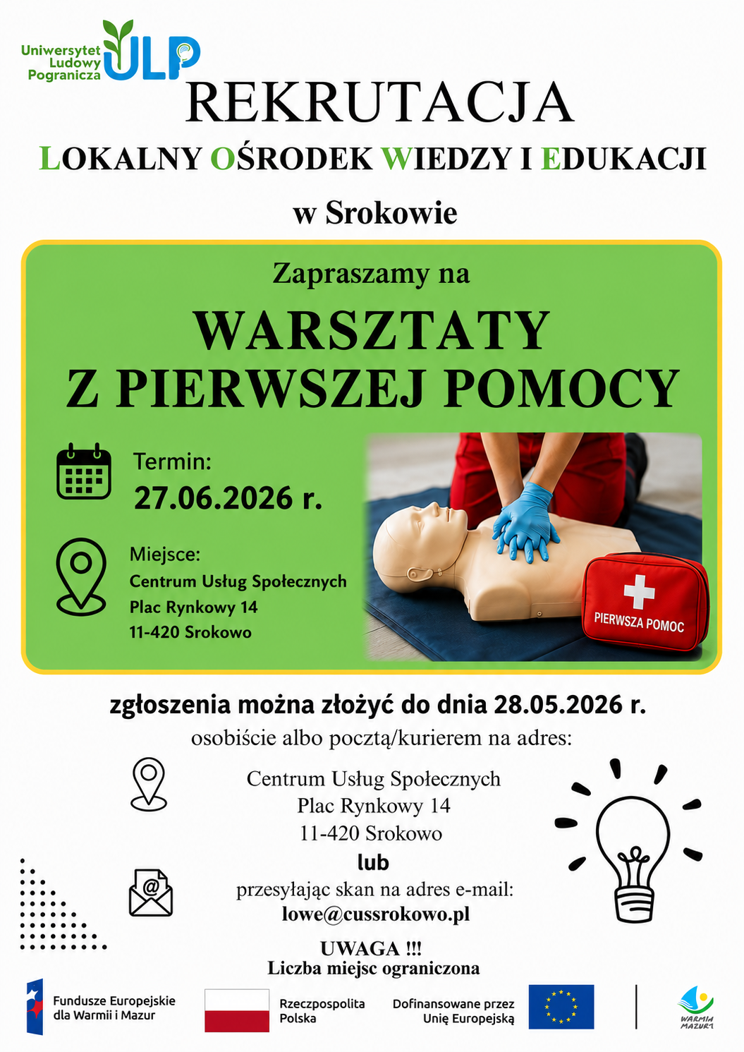 Plakat szkolenia pierwsza pomoc