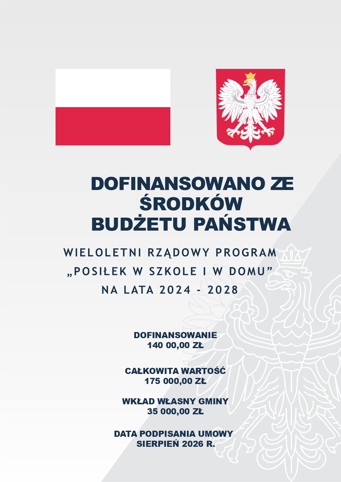 Plakat posiłek w&nbsp;szkole i&nbsp;w domu